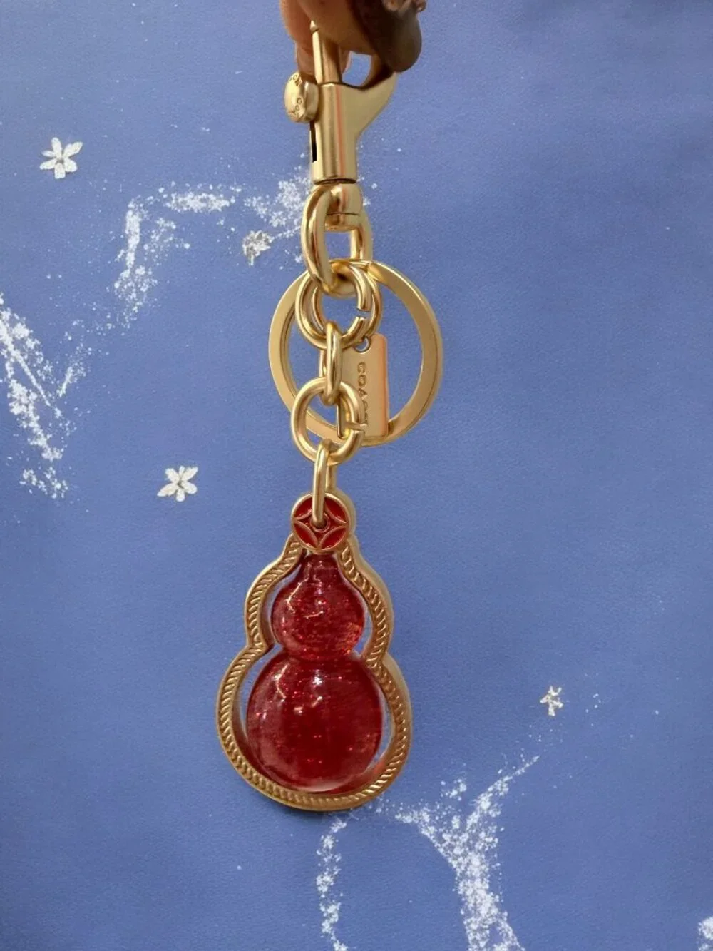 🌸Coach Elegant Red and Gold Keychain